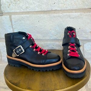 Leather lace up boots
